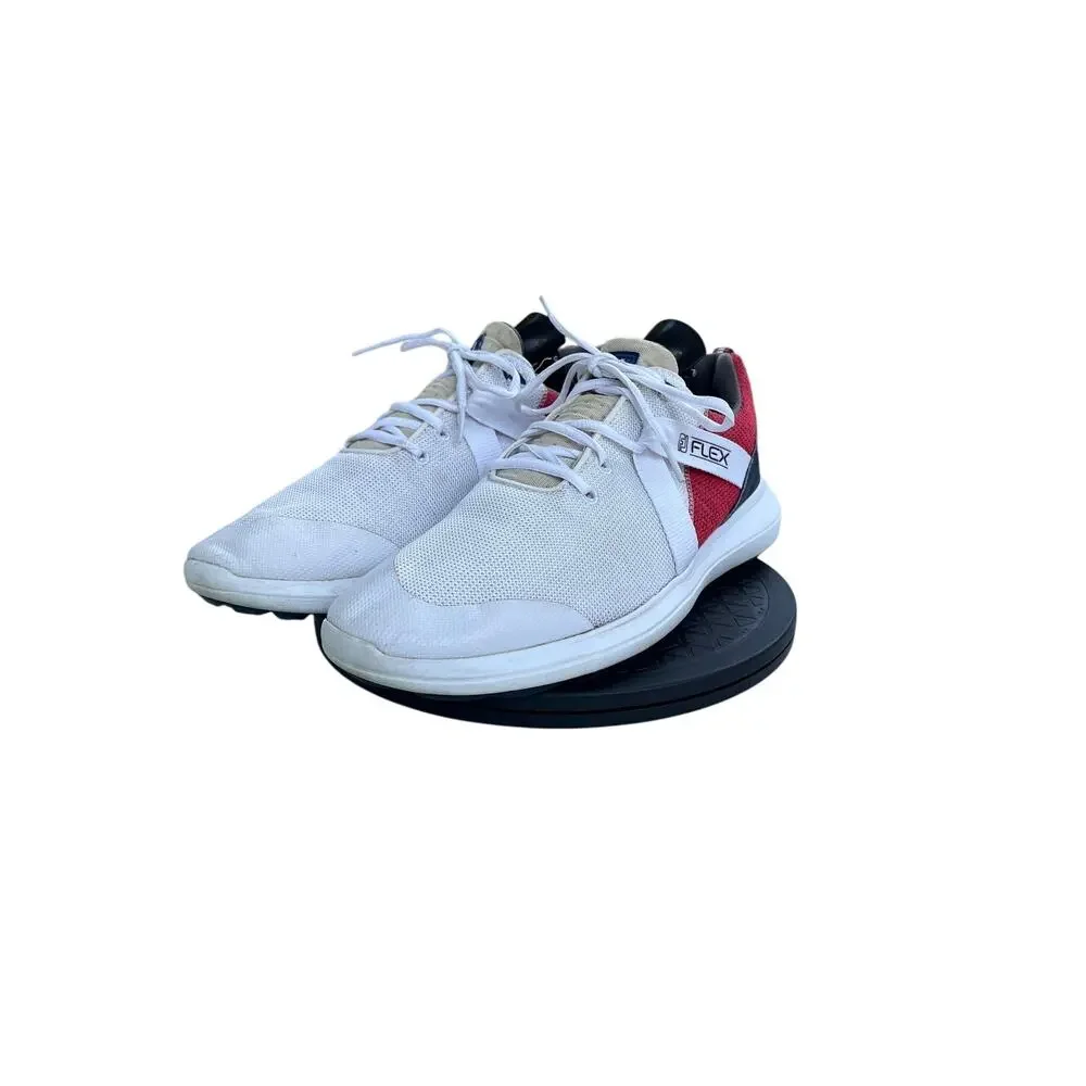 Mens Footjoy FJ Flex US Open Edition Spikeless Golf Shoes Size 10.5 White Blue